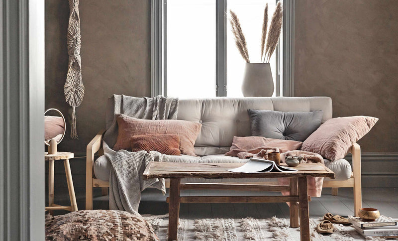 Sofabett Schlafsofa GRAB Gestell Kiefer mit klappbarer Rückenlehne