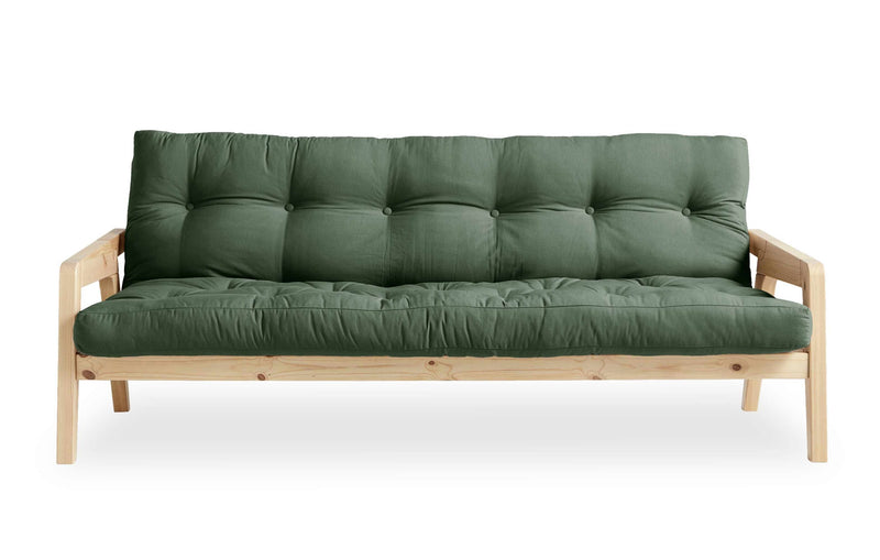 Sofabett Schlafsofa GRAB Gestell Kiefer mit klappbarer Rückenlehne