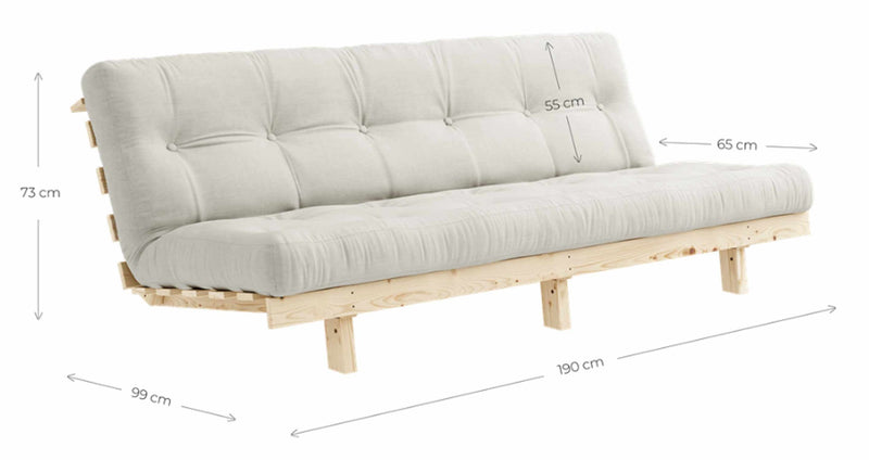Klappcouch LEAN Funktionssofa Sofa Kiefer massiv unbehandelt von Karup