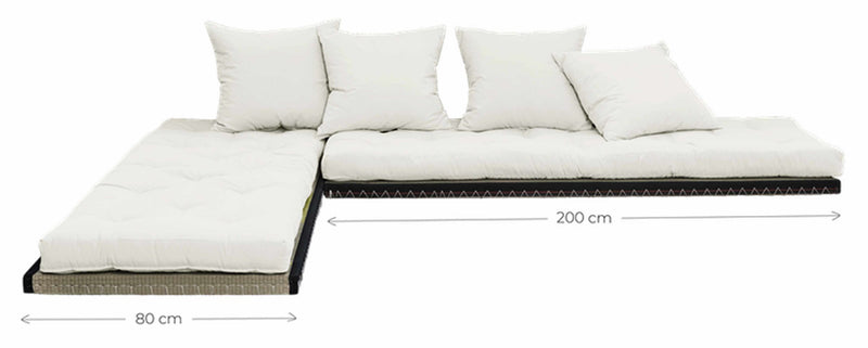 variables 3 in 1 Design Sofa CHICO mit Tatami-Matten und Polster Karup