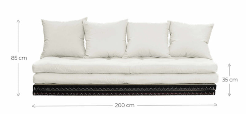 variables 3 in 1 Design Sofa CHICO mit Tatami-Matten und Polster Karup