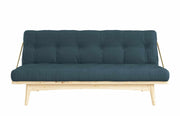 Klappcouch Sofa FOLK mit Klappfunktion Kiefer natur mit Polsterauflage