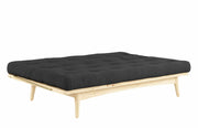 Klappcouch Funktionssofa FOLK mit Cord Bezug Kiefer Natur lackiert