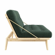 Klappcouch Funktionssofa FOLK mit Cord Bezug Kiefer Natur lackiert