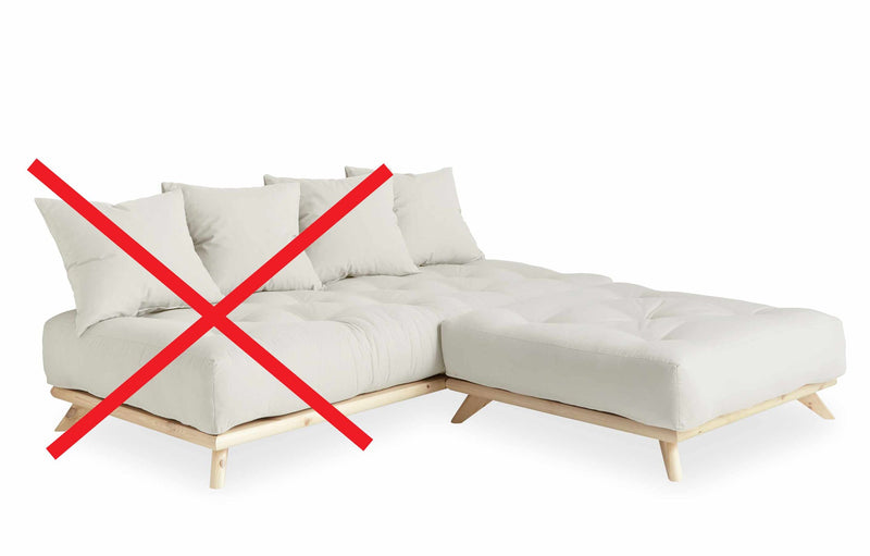 Hocker SENZA Polsterhocker passend zum Sofa SENZA DAYBED Kiefer natur