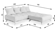 Ecksofa SENZA Sofa Tagesbett mit Hocker Gestell Kiefer natur von Karup