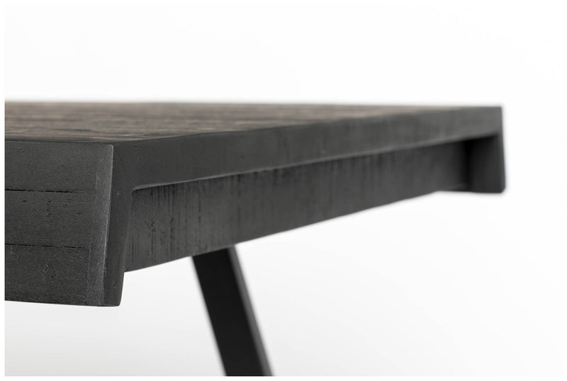 Design Esstisch SURI BLACK 160 x 78 cm Platte recycled Teak