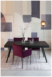 Design Esstisch SURI BLACK 160 x 78 cm Platte recycled Teak