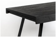 Design Esstisch SURI BLACK 180 x 90 cm Platte recycled Teak