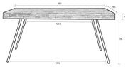 Design Esstisch SURI BLACK 180 x 90 cm Platte recycled Teak