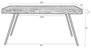 Design Esstisch SURI BLACK 200 x 90 cm Platte recycled Teak
