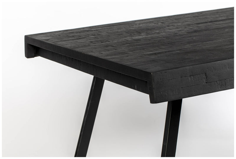 Design Esstisch SURI BLACK 200 x 90 cm Platte recycled Teak