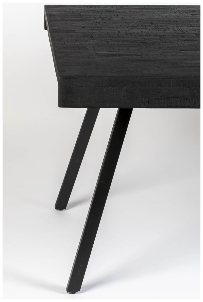 Design Esstisch SURI BLACK 200 x 90 cm Platte recycled Teak