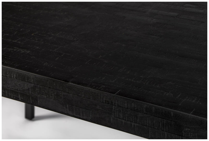 Design Esstisch SURI BLACK 200 x 90 cm Platte recycled Teak