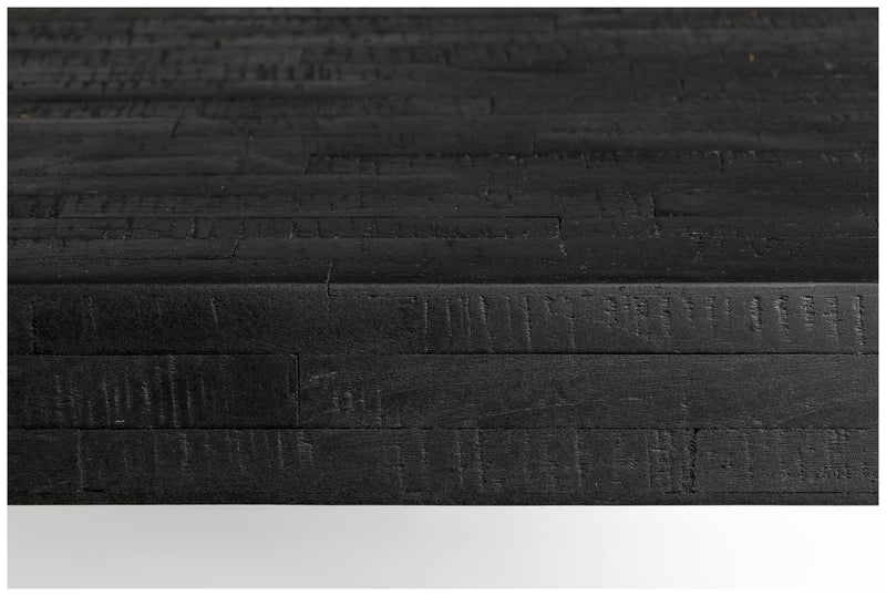 Design Esstisch SURI BLACK 200 x 90 cm Platte recycled Teak