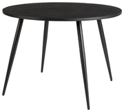 Esstisch MO BLACK 110 cm mit runder Platte aus recycled Teak