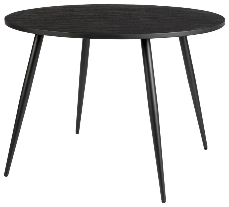 Esstisch MO BLACK 110 cm mit runder Platte aus recycled Teak