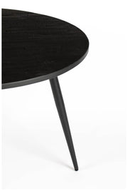 Esstisch MO BLACK 110 cm mit runder Platte aus recycled Teak