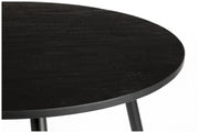 Esstisch MO BLACK 110 cm mit runder Platte aus recycled Teak