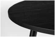 Esstisch MO BLACK 110 cm mit runder Platte aus recycled Teak