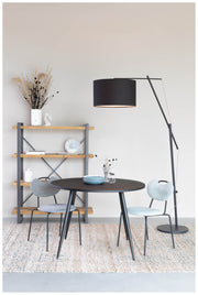 Esstisch MO BLACK 110 cm mit runder Platte aus recycled Teak