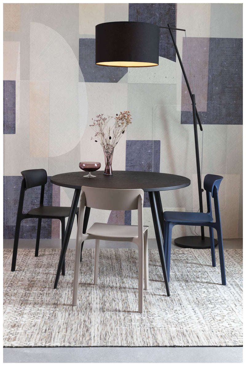 Esstisch MO BLACK 110 cm mit runder Platte aus recycled Teak