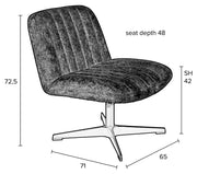 Lounge Sessel BELMOND Cordstoff Grün drehbar