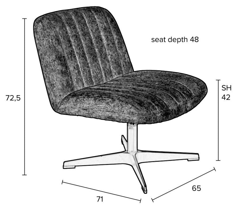 Lounge Sessel BELMOND Cordstoff Grün drehbar