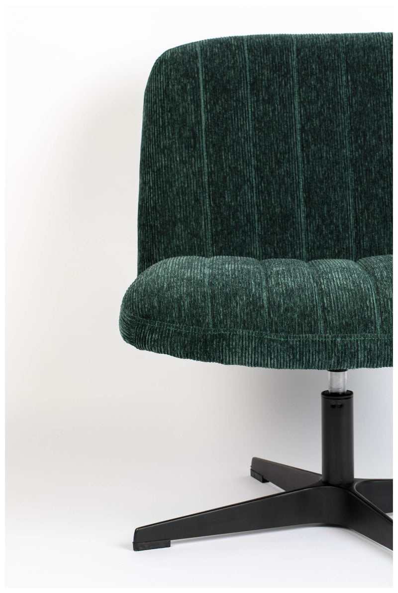 Lounge Sessel BELMOND Cordstoff Grün drehbar