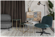 Lounge Sessel BELMOND Cordstoff Grün drehbar