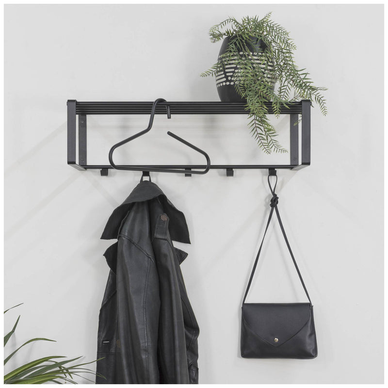 Wandgarderobe Rex 2 Schwarz pulverbeschichtet Garderobe von Spinder