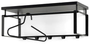 Wandgarderobe REX 3 Schwarz Garderobe mit 5 Haken und Hutablage