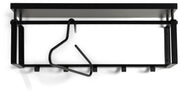 Wandgarderobe REX 3 Schwarz Garderobe mit 5 Haken und Hutablage