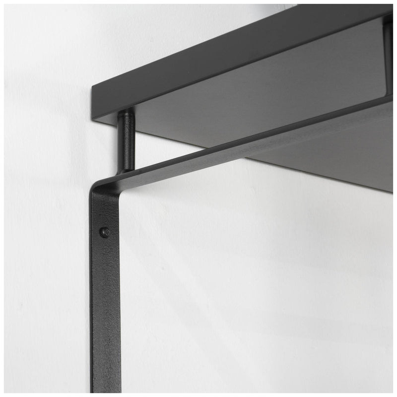 Wandgarderobe REX 3 Schwarz Garderobe mit 5 Haken und Hutablage