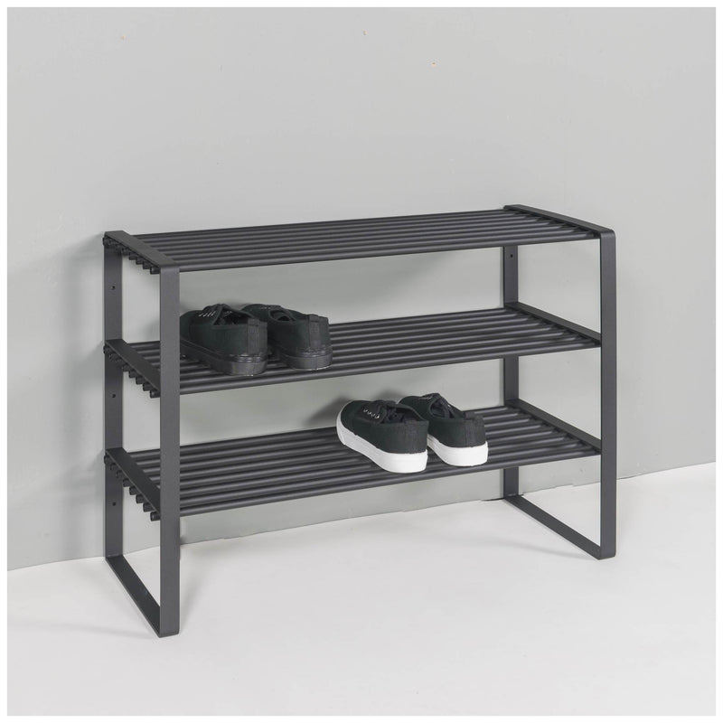 Schuhregal REX SR 2 in Schwarz mit 3 Ablagen Flurregal von Spinder