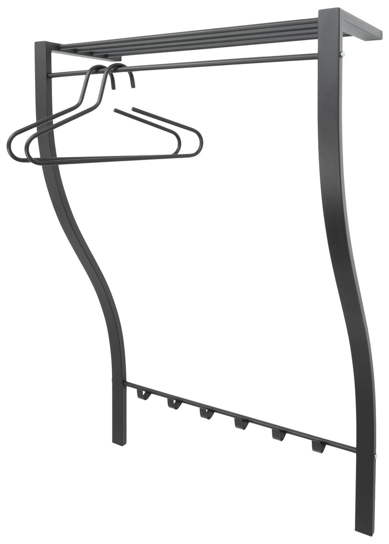 Design Wandgarderobe CARVE 1 Schwarz pulverbeschichtet von Spinder