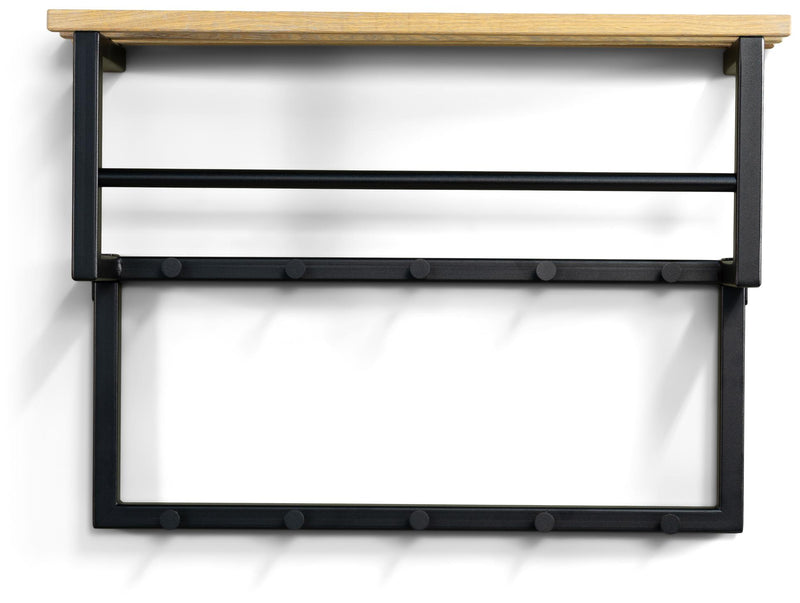 Garderobe Wandgarderobe RIZZOLI XS Schwarz mit Ablage, von Spinder