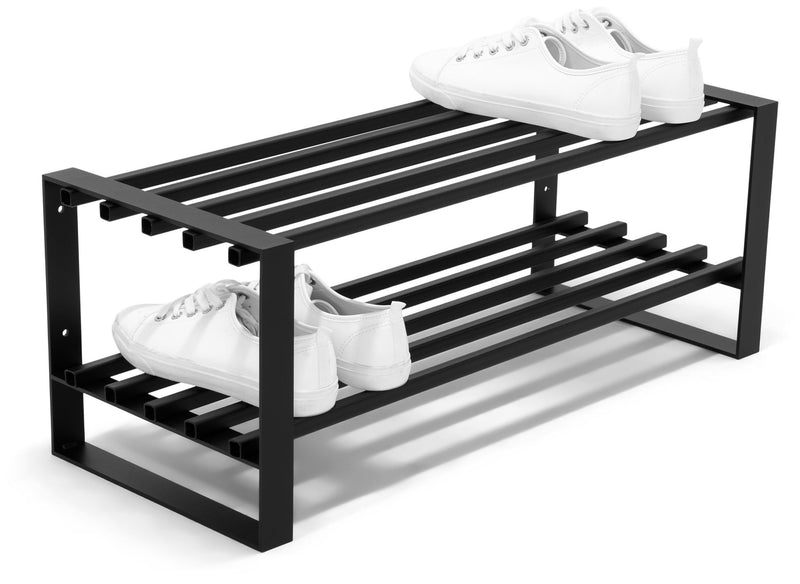 Schuhregal RUMO SR in Schwarz mit 2 Ablagen Flurregal von Spinder