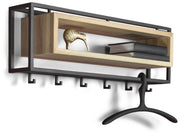 Garderobe Wandgarderobe SCHOOL 80 Stahl Schwarz Ablage Eiche Spinder