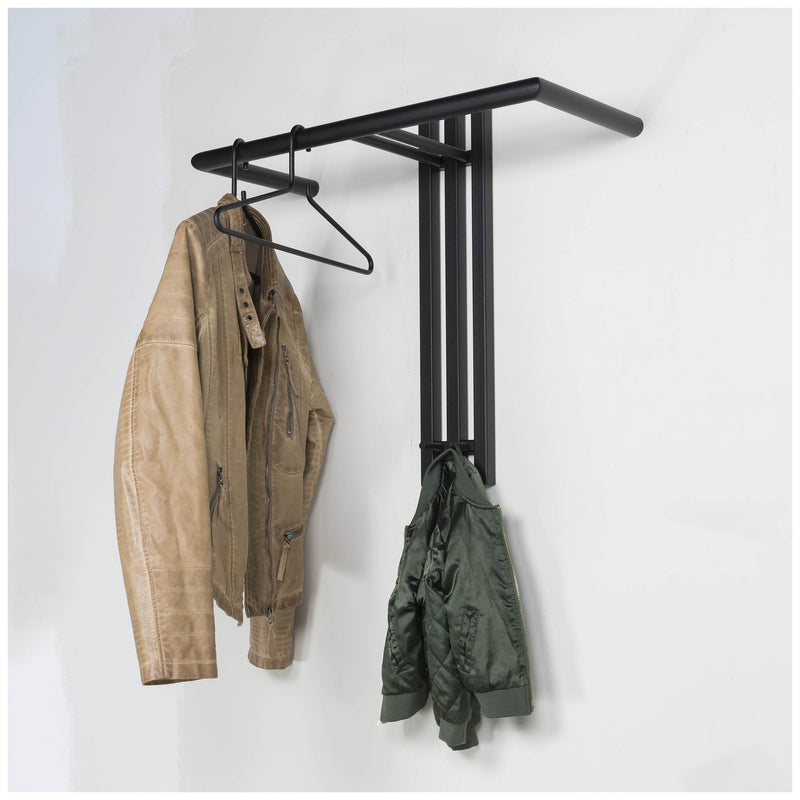 Wandgarderobe SENZA 1 Stahl Schwarz Garderobenhalter Spinder Design