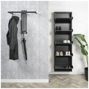 Wandgarderobe SENZA 1 Stahl Schwarz Garderobenhalter Spinder Design