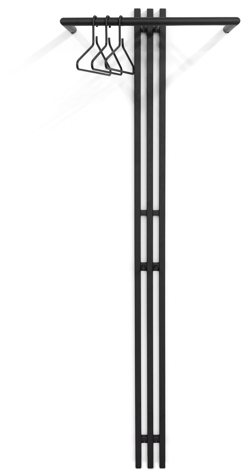 Design Garderobe SENZA 5 Schwarz beschichtet Wandgarderobe von Spinder