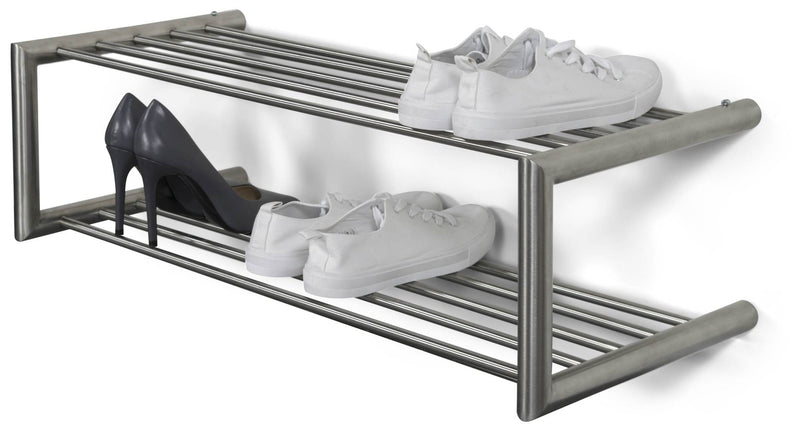 Schuhregal SOENZ Edelstahl Wandregal mit 2 Ablagen von Spinder Design