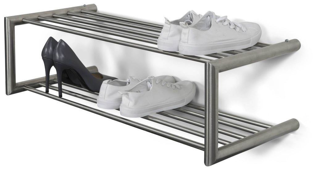 Schuhregal SOENZ Edelstahl, Wandregal mit 2 Ablagen von Spinder Design — Trendmöbel24