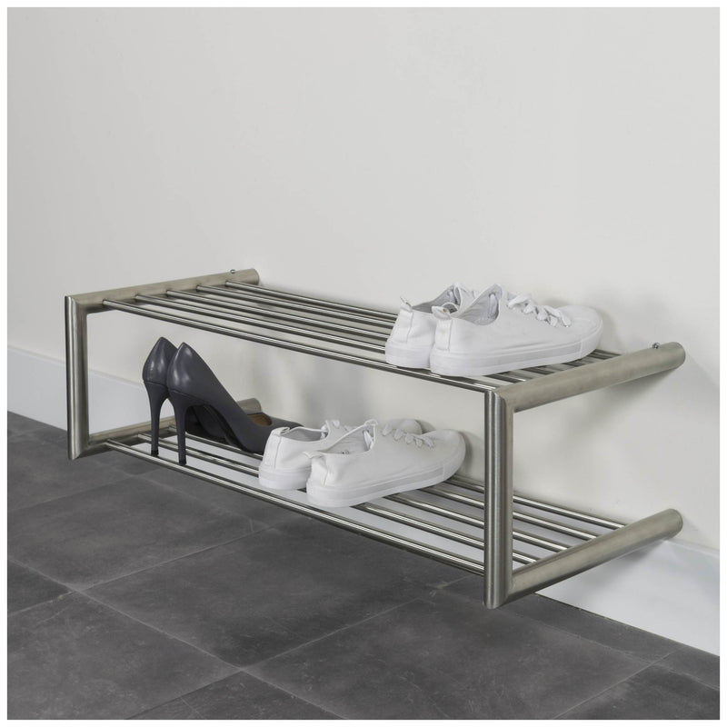 Schuhregal SOENZ Edelstahl Wandregal mit 2 Ablagen von Spinder Design