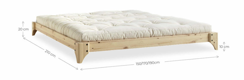 Futonbett Bett ELAN Massivholzbett Gestell Kiefer natur von Karup
