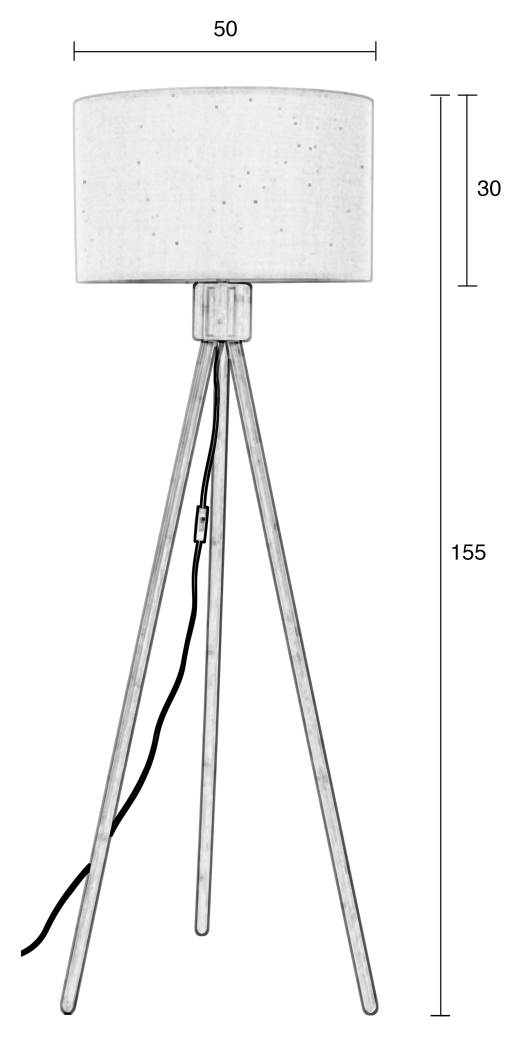 Stehleuchte TRIPOD LAMP FAN Bambus von ZUIVER