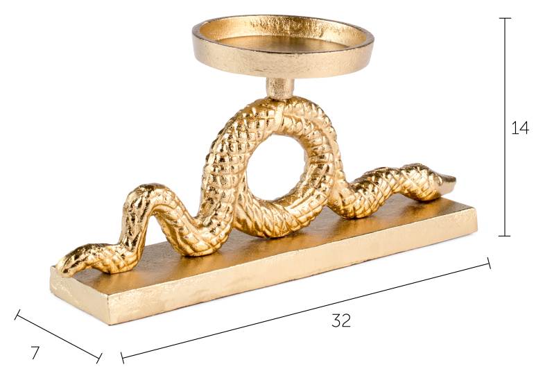 Kerzenständer Schlange KEEP THE SNAKES AWAY BLOCK Gold von BOLD Monkey