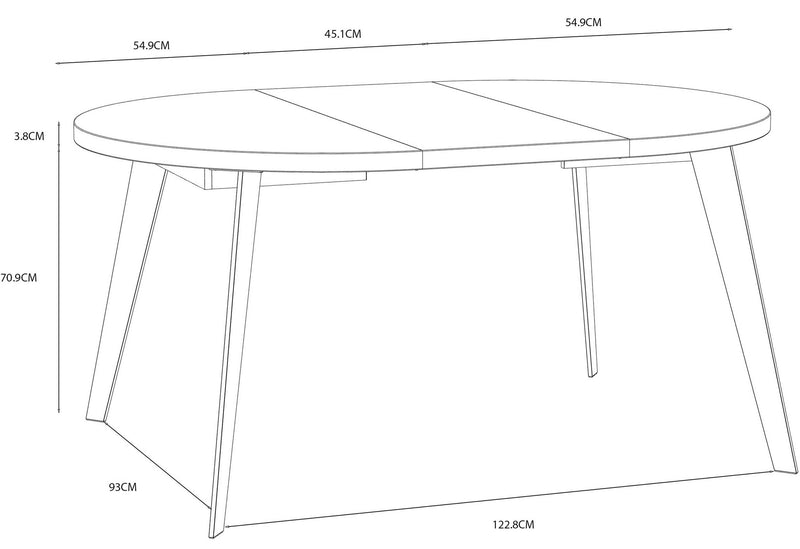 Esstisch Ausziehtisch TABLE ROUND 110 - 155 cm Weiß Metallfüße schwarz