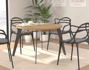 Ausziehtisch Esstisch TABLE ROUND Optik Artisan Eiche Beine schwarz